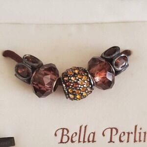 Bella Perlina Gold & Bronze Glass & Crystal Beads for Bracelet NWT